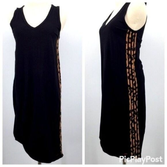 N:Philanthropy midi Dress black Leopard Alice Dress ruched cheetah XS BoxI - Picture 6 of 7